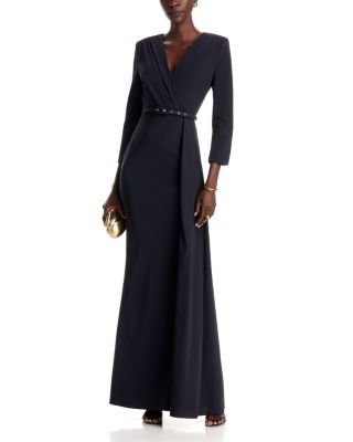 Avize Belted 3/4 Sleeve Gown - thumbnail 2