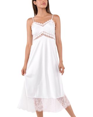 Skyler Lace Trim Satin Gown