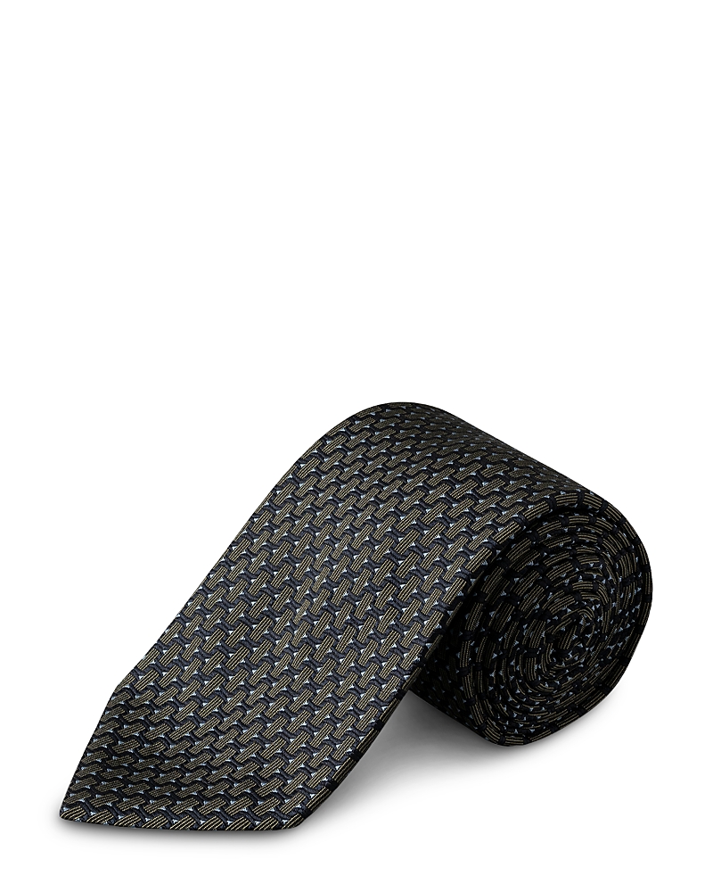 Eton Geometric Woven Silk Tie · OS