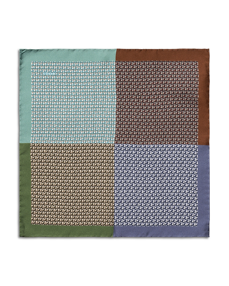 Eton Geometric Four Side Twill Pocket Square · OS