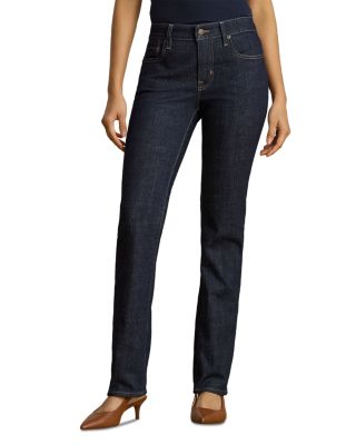 Mid Rise Slim Straight Jeans in Rinse Wash