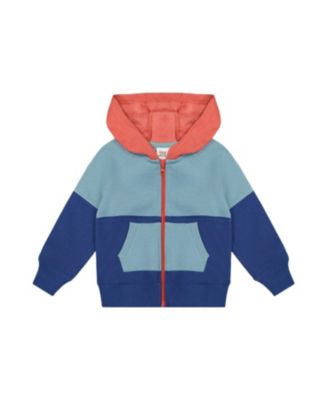 Boys' Full Zip Hooded Colorblock Front Pocket Fleece Jacket - Little Kid