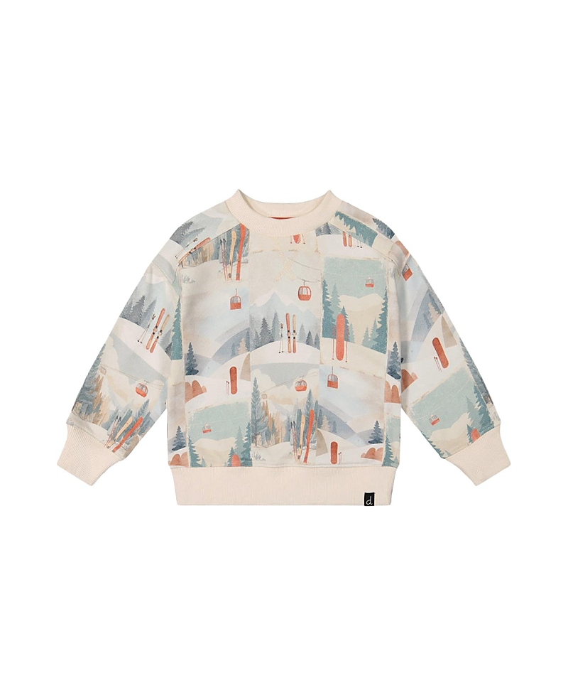 Deux par Deux Boys' Fleece Crew Neck Ribbed Cuff Sweatshirt - Little Kid, Big Kid