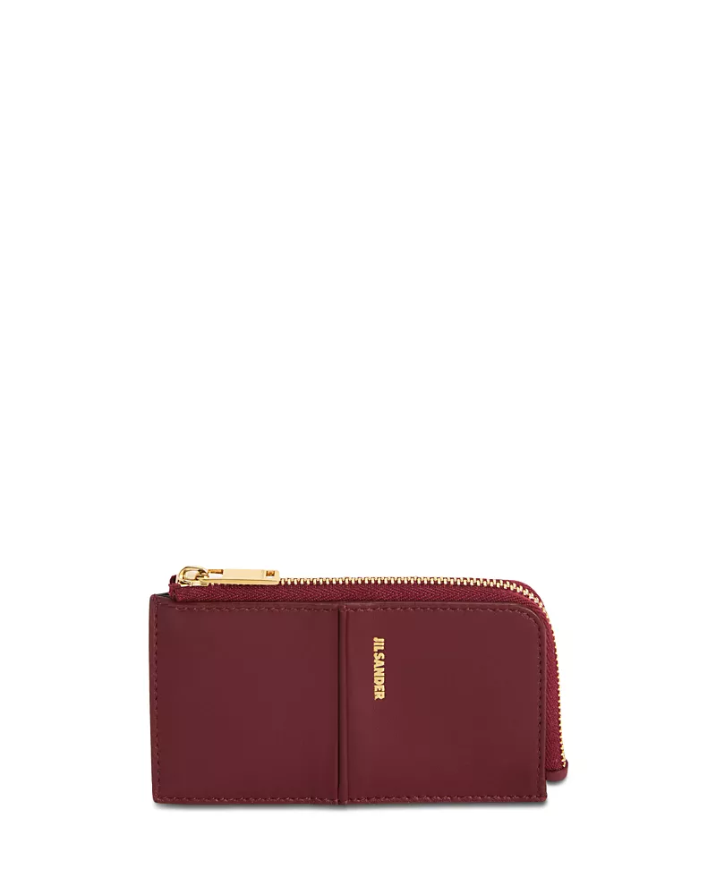 Jil Sander Envelope East/West Leather Zip Wallet