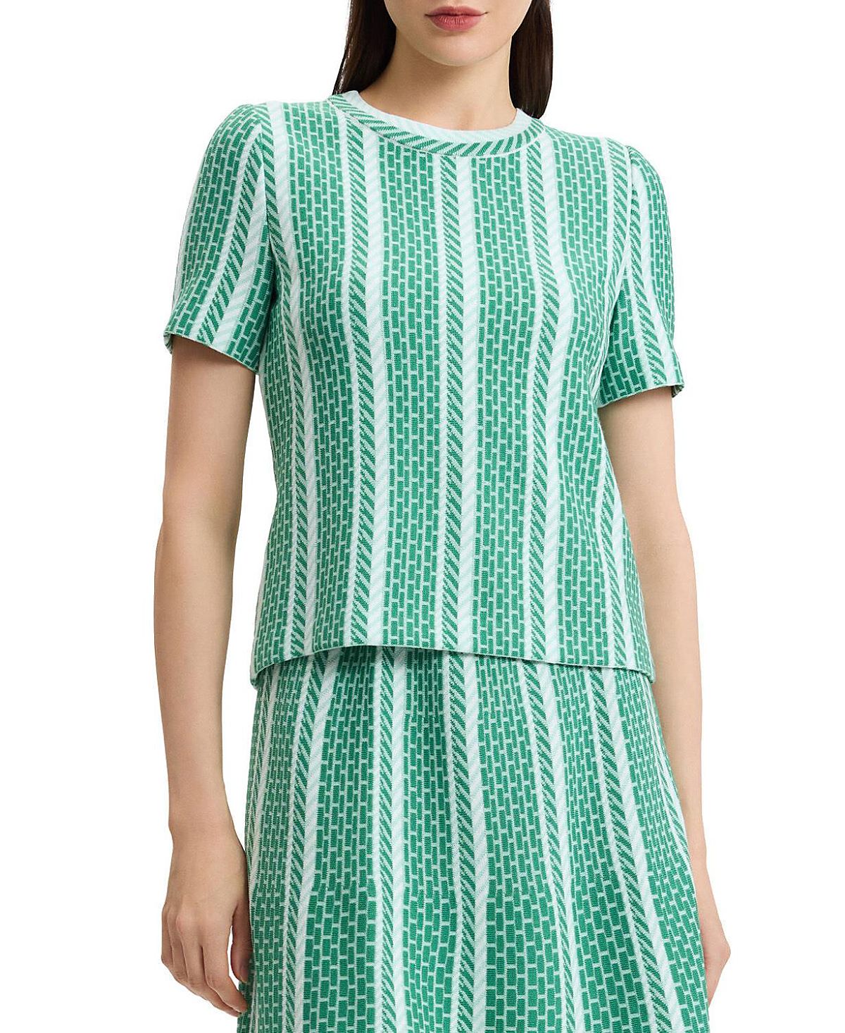 Ming Wang Roadmap Pattern Soft Knit Top
