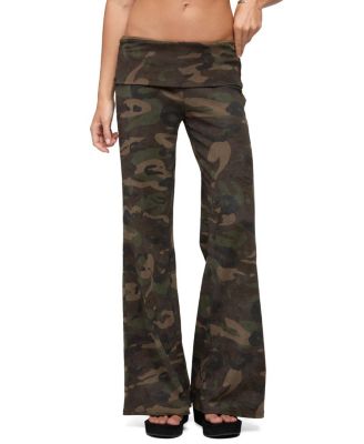 Lumielle Camo Wide Leg Foldover Pants
