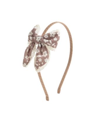 Girls' Mocha Floral Lace Bow Headband - Little Kid, Big Kid
