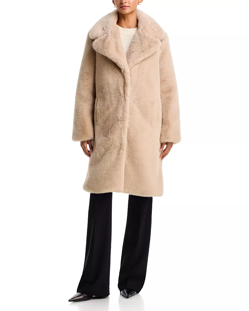 Aqua Relaxed Fit Faux Fur Coat - Exclusive