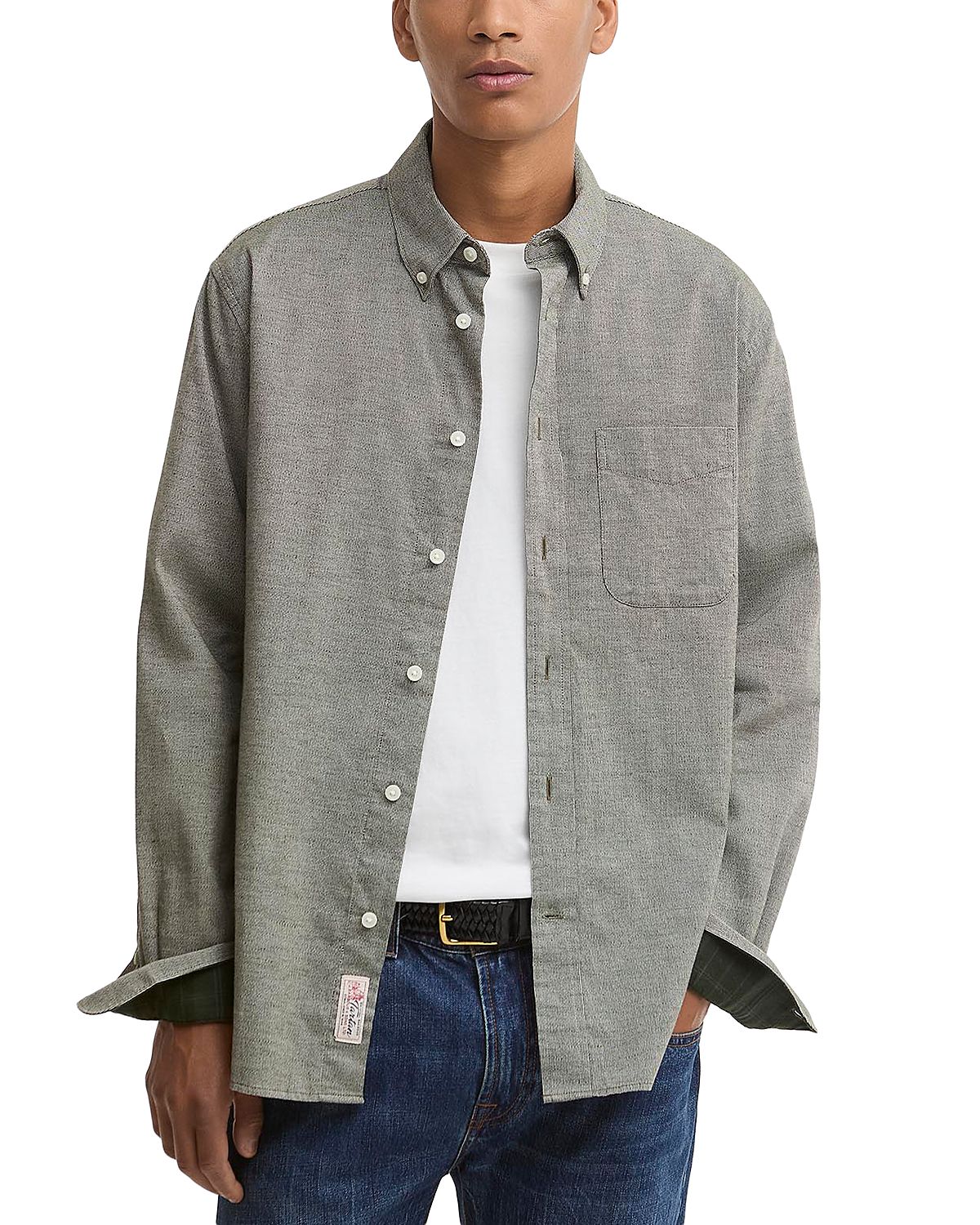 Barbour Nevis Woven Cotton Authentic Textured Shirt