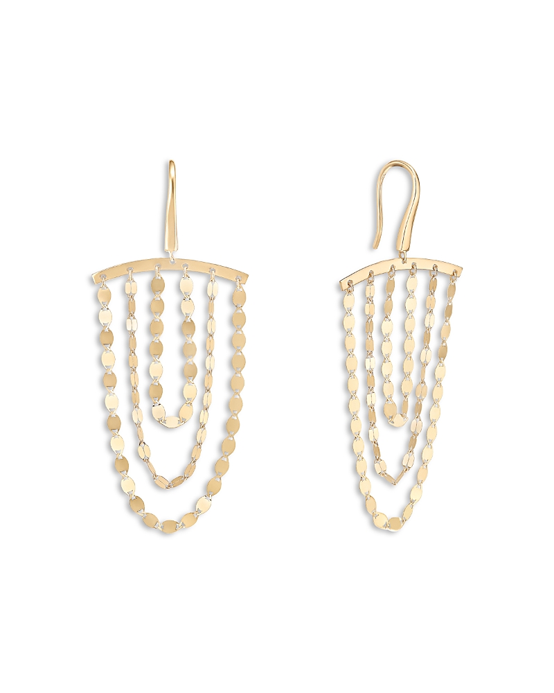 Lana 14K Yellow Gold Petite Nude Chain Link Cascade Drop Earrings