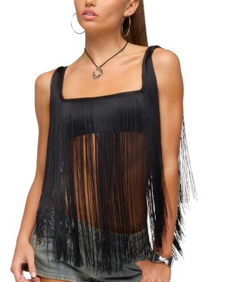 Edikted Eranthe Fringed Crop Top