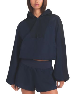 Woven Cotton Half Zip Pullover