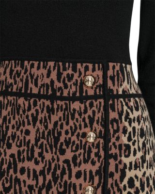 Mixed Print Sweater Knit A Line Dress - thumbnail 3