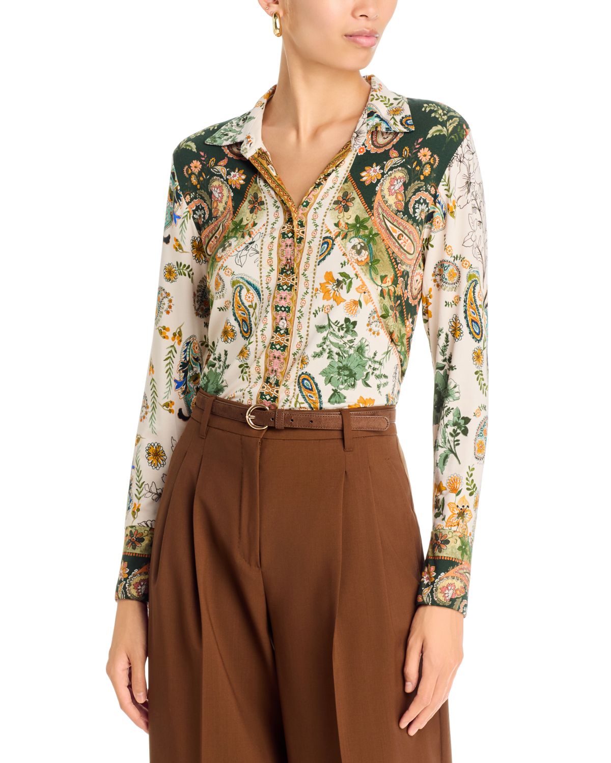 The Janie Mixed Print Long Sleeve Shirt - angle 1