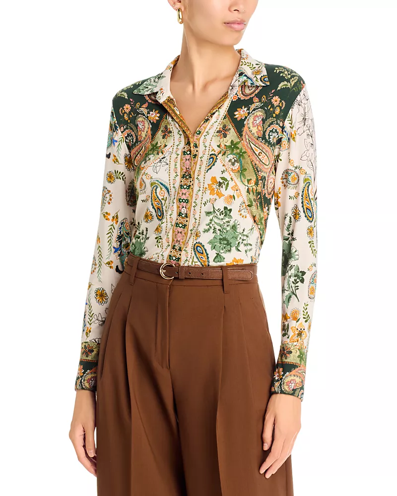 Johnny Was The Janie Mixed Print Long Sleeve Shirt