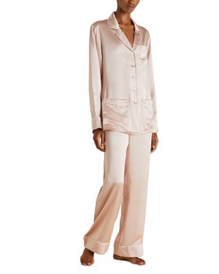 Woven Silk Long Sleeve Pajama Set