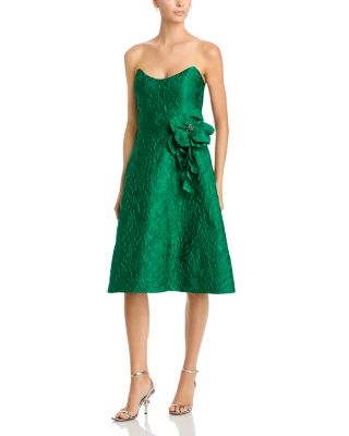 Jacquard Strapless Flared Dress