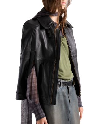Leather Cape Jacket