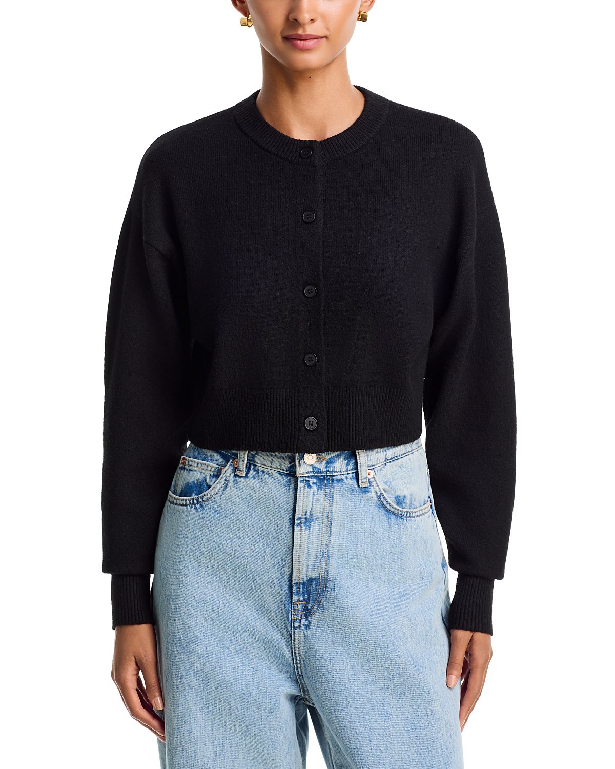 Aqua Neave Cropped Dropped Shoulder Cardigan - Exclusive