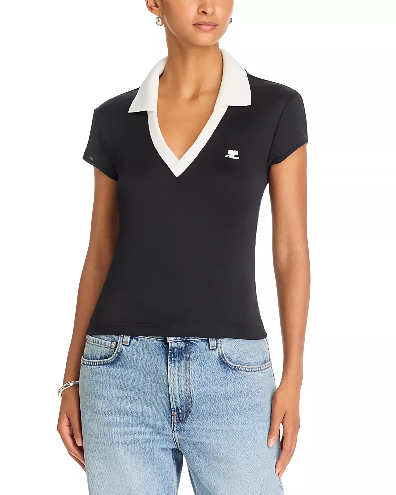 Courreges Sports Cropped Polo Shirt