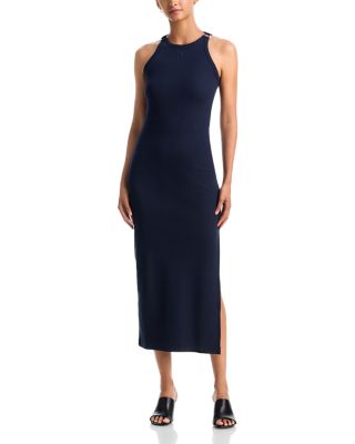 Courreges Buckle 90's Rib Midi Dress