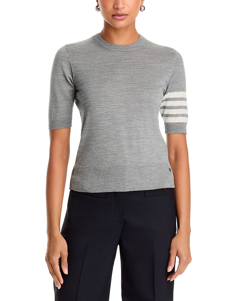 Thom Browne Wool-Blend Stripe Sleeve Tee
