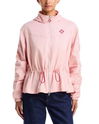 Ruched Drawstring Windbreaker Jacket