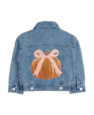 Girls' Coquette Pumpkin Sequin Patch Denim Jacket - Little Kid, Big Kid