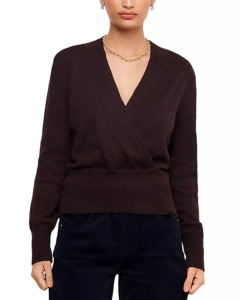 Karen Kane Faux Wrap Bishop Sleeve Sweater