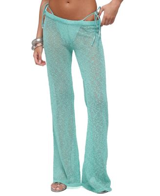 Edikted Bena Textured Knit Flared Pants