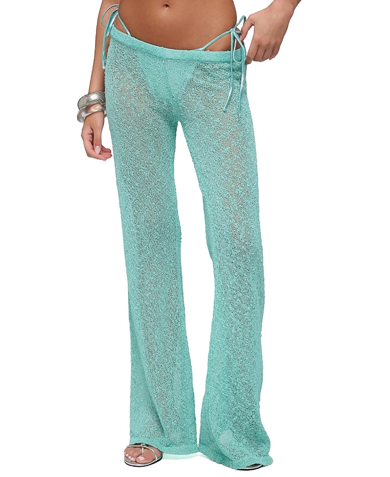 Edikted Bena Textured Knit Flared Pants