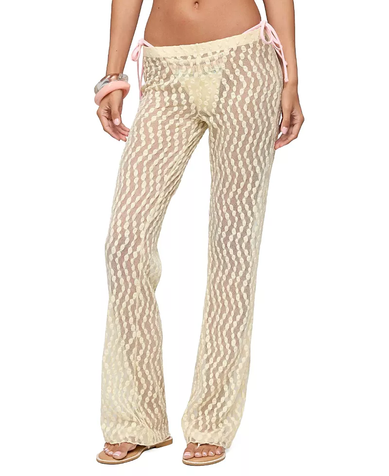 Edikted Liliette Sheer Textured Pants
