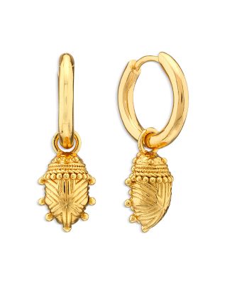 Capucine De Wulf Scarab Charm Huggie Hoop Earrings
