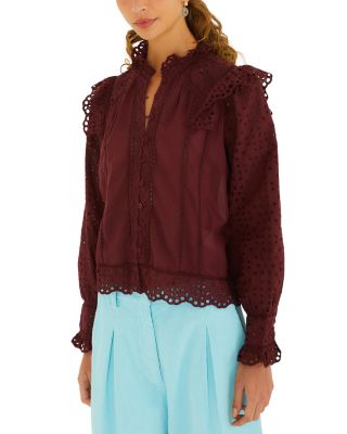 Broderie Anglaise Ruffle Blouse