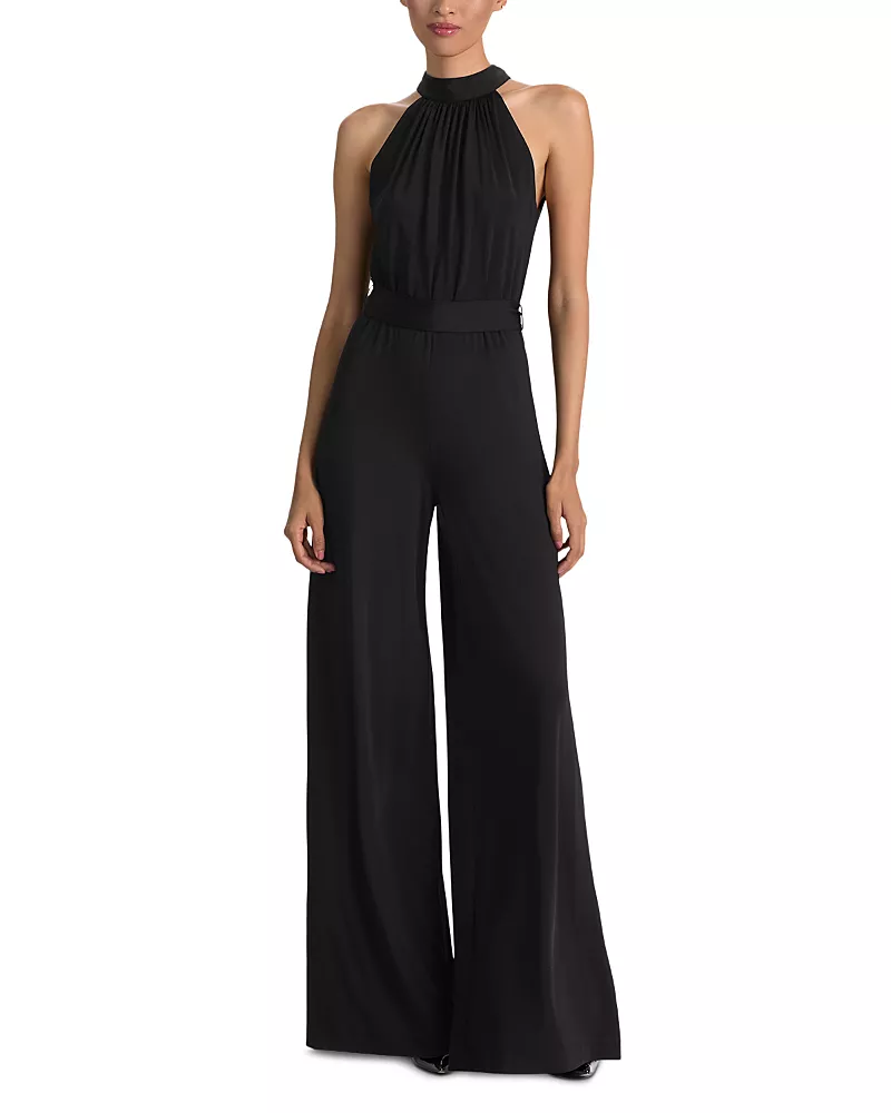 Alice and Olivia Thelma High Neck Wide Leg Jumpsuit