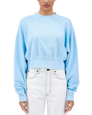 Cotton Crewneck Cropped Sweatshirt