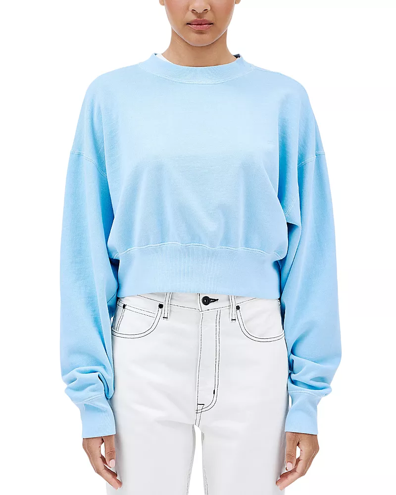 Slvrlake Cotton Crewneck Cropped Sweatshirt