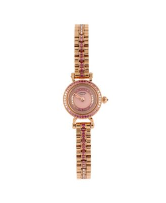 Faubourg Quartz Watch in Rose Gold with Diamond and Pink Sapphire Bezel, Dial and Bracelet 16mm