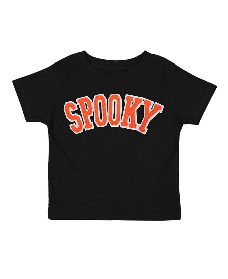 Sweet Wink Boys' Spooky Orange Patch Halloween Short Sleeve T-Shirt - Little Kid, Big Kid