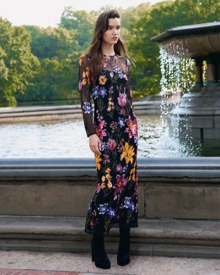 Embroidered Mesh Maxi Dress - Exclusive - thumbnail 2