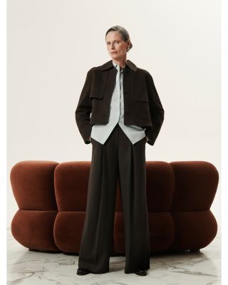 Reece Cropped Suede Trench Coat - thumbnail 2