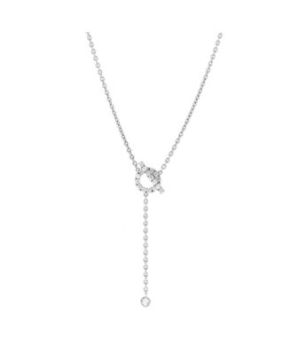 Pre-Owned HERMES Finesse Lariat Necklace 18K White Gold and Diamonds, 17.75