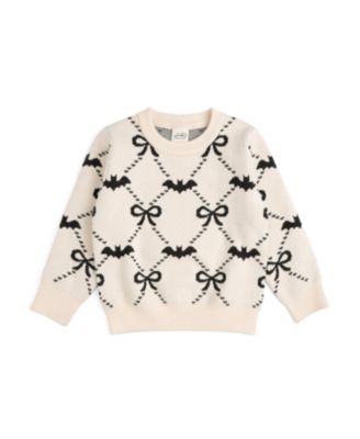 Girls' Bat Trellis Halloween Sweater - Baby, Little Kid