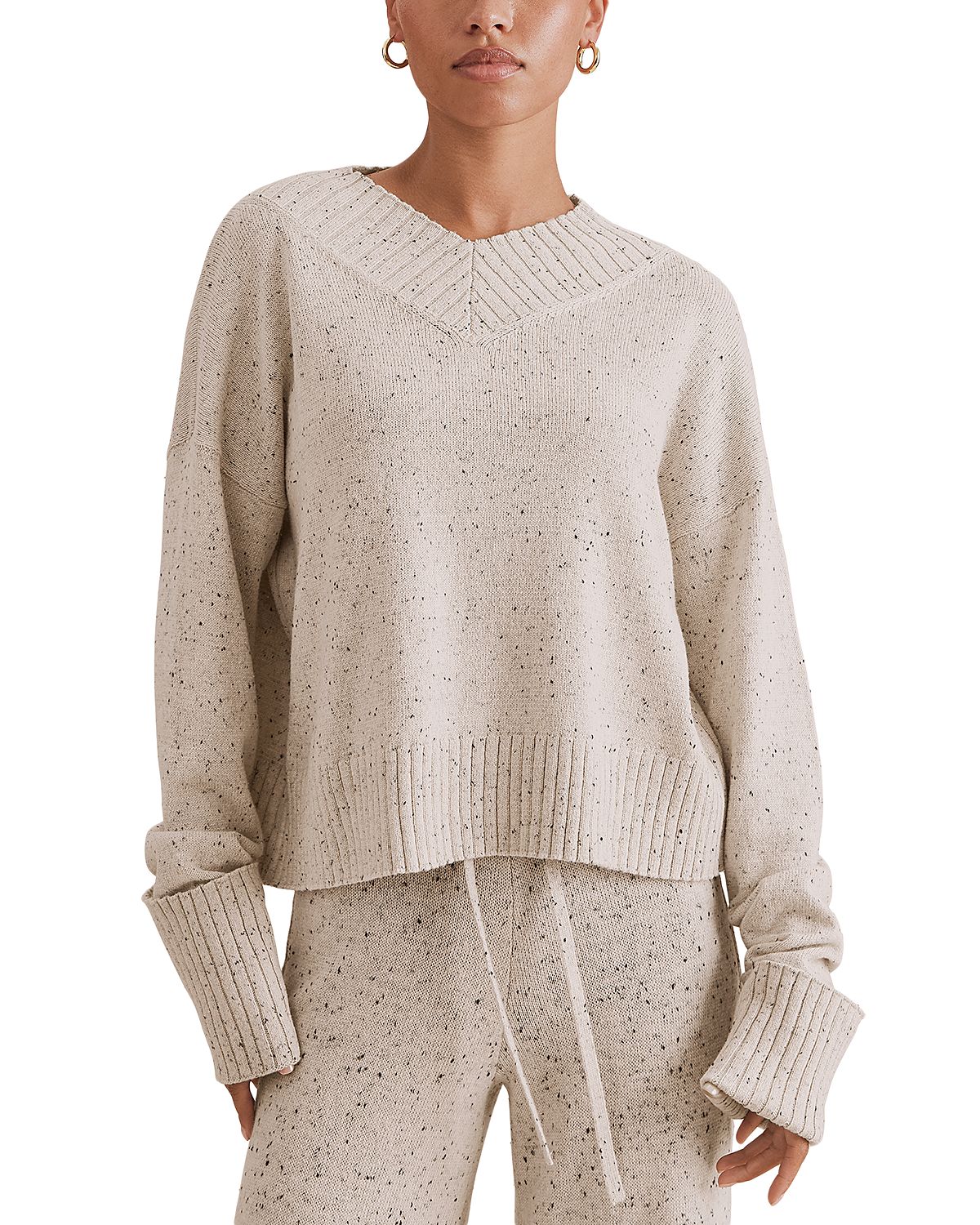 Splendid Haven Tweedy V Neck Sweater