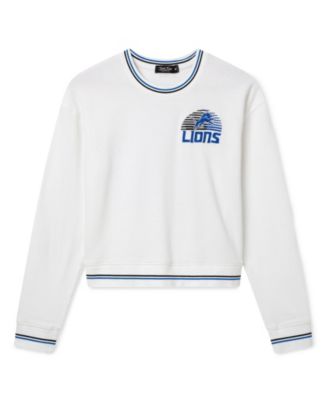 Junk Food Clothing Women's Detroit Lions Cropped Striped Rib Fleece