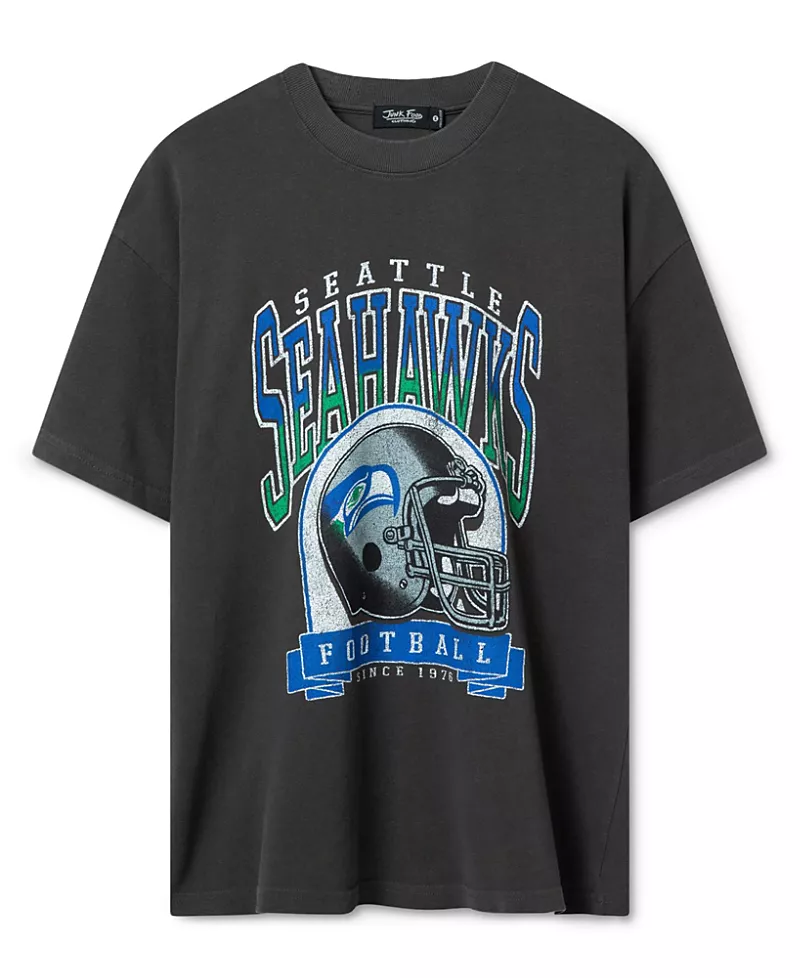 Junk Food Clothing Unisex Seattle Seahawks Varsity Heavy Weight Tee