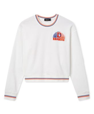  Women's NFL Denver Broncos Cropped Striped Rib Fleece