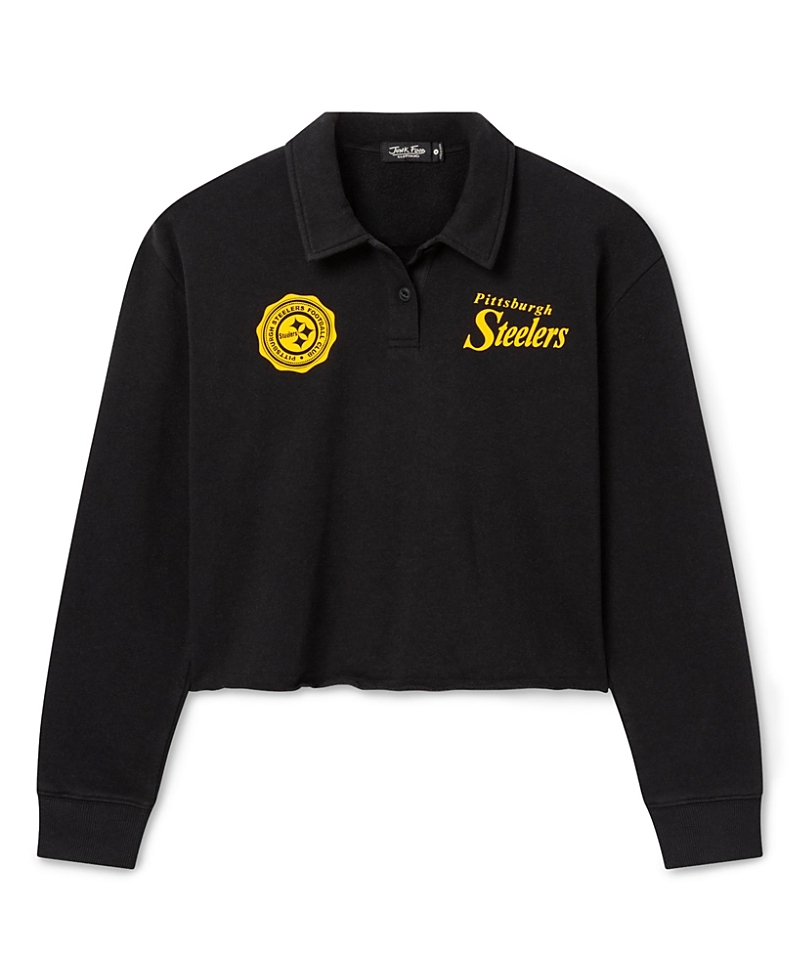 Junk Food Clothing Women's Pittsburgh Steelers Polo Crop Fleece