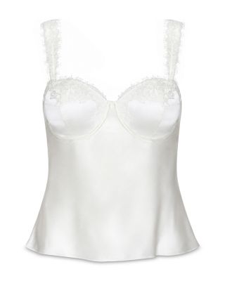Soleia Silk Lace Trim Camisole Top