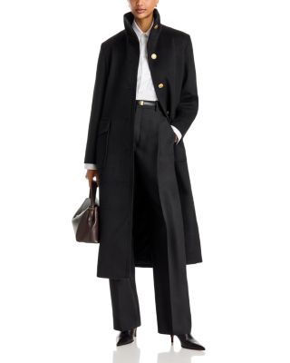 Stand Collar Button Front Coat - thumbnail 2